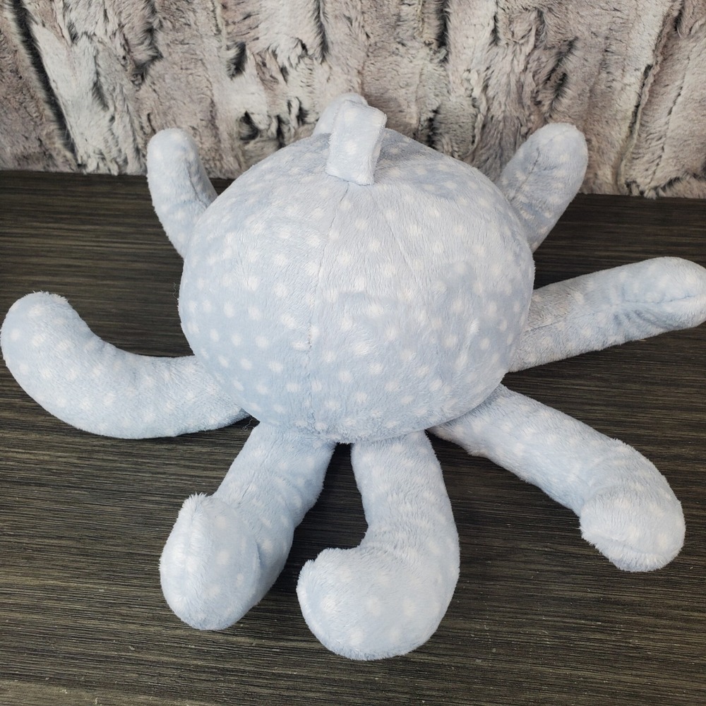 Baby Aspen Mr Sock T Pus Blue Polka Dot JINGLE Octopus Plush Stuffed Toy 12" - Picture 2 of 6